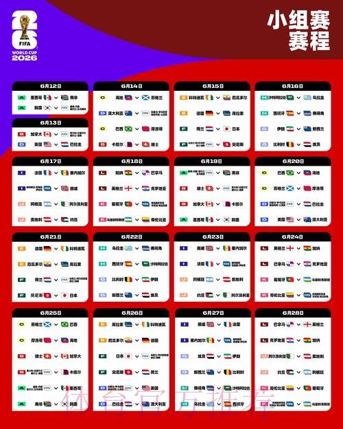 2026世界杯完整赛程最新比赛时间表在哪里看